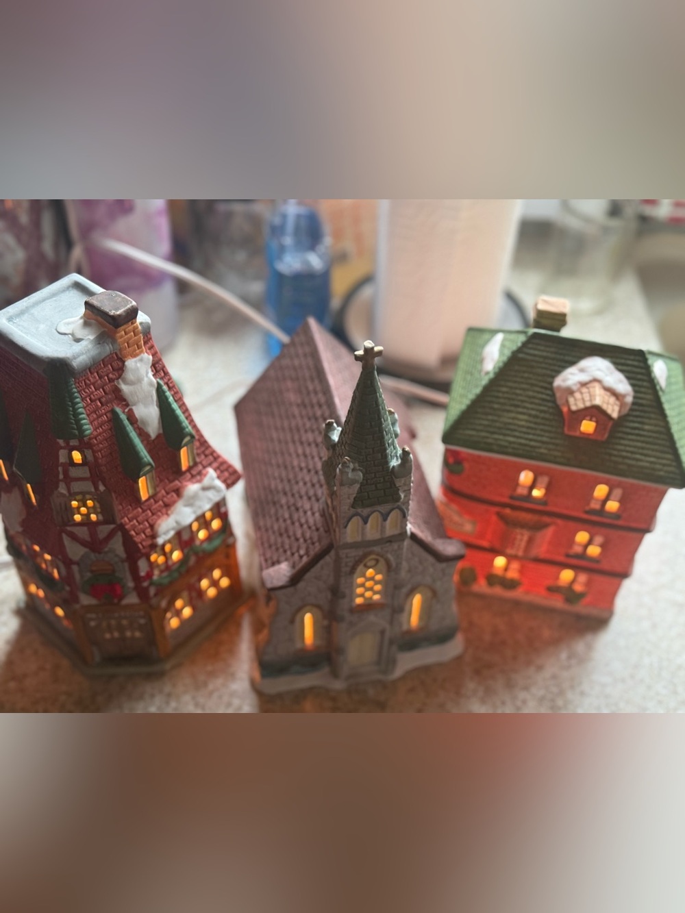 Set if 3- Holiday Expressions Dickens Collectible series Flower shop/church/hous